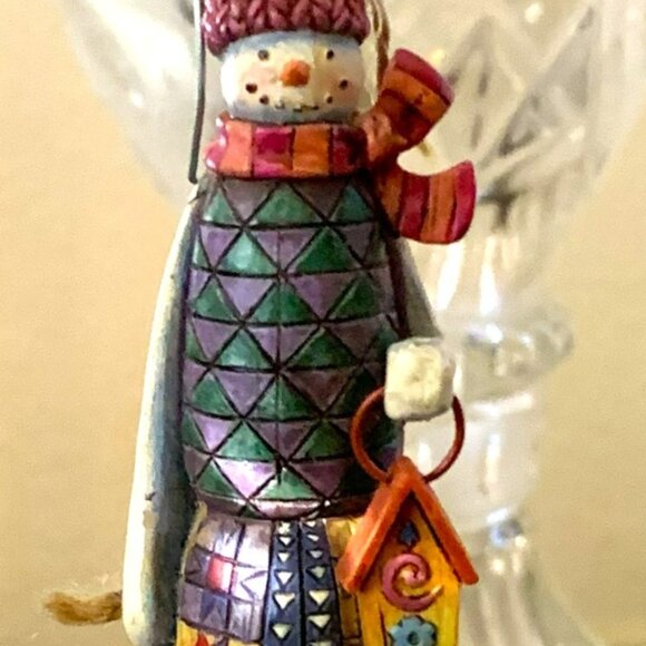 Vtg Enesco Jim Shore Snowman Bird/House #117708 Hanging Ornament - Bird Missing - Picture 8 of 10